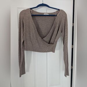 Dreamers Taupe Wrap Blouse
